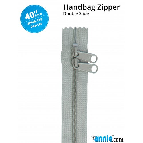 ByAnnie - 40” Double Slide Zipper -  Pewter