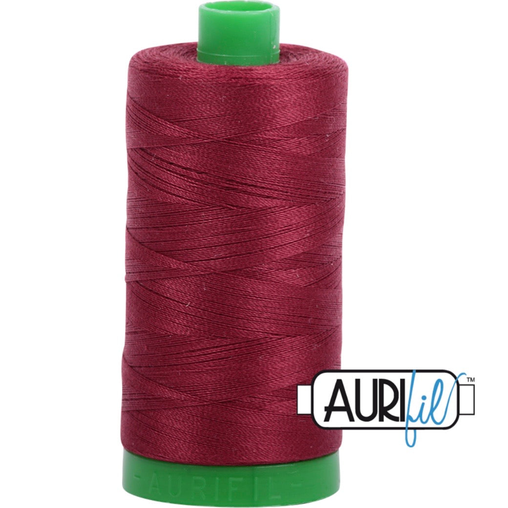 Aurifil Cotton 40wt Thread - 1000 mt - 2460 - Dark Carmine Red