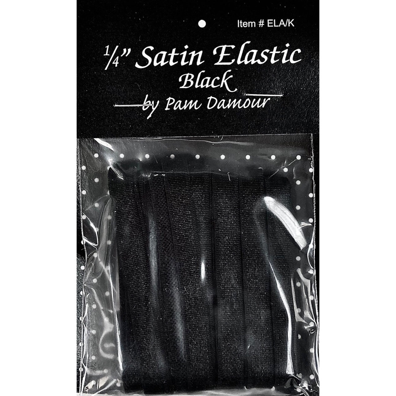 Satin Elastic - Black - 1/4" (6mm) - 4yd