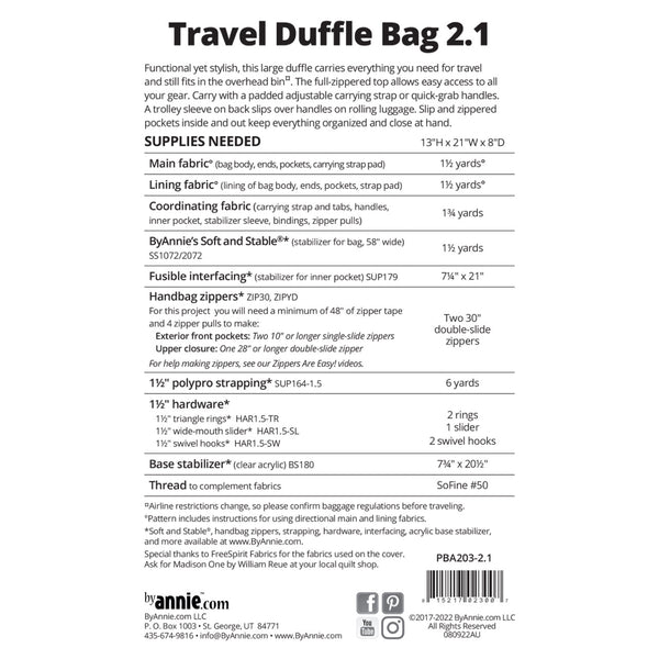 ByAnnie Pattern - Travel Duffle Bag 2.1
