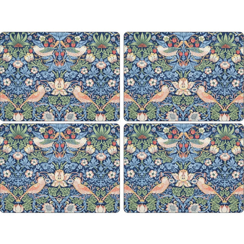 Morris & Co. Placemats -  Strawberry Thief - Blue - Set of 4