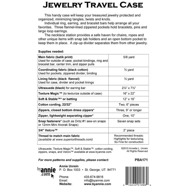 ByAnnie Pattern - Jewelry Travel Case