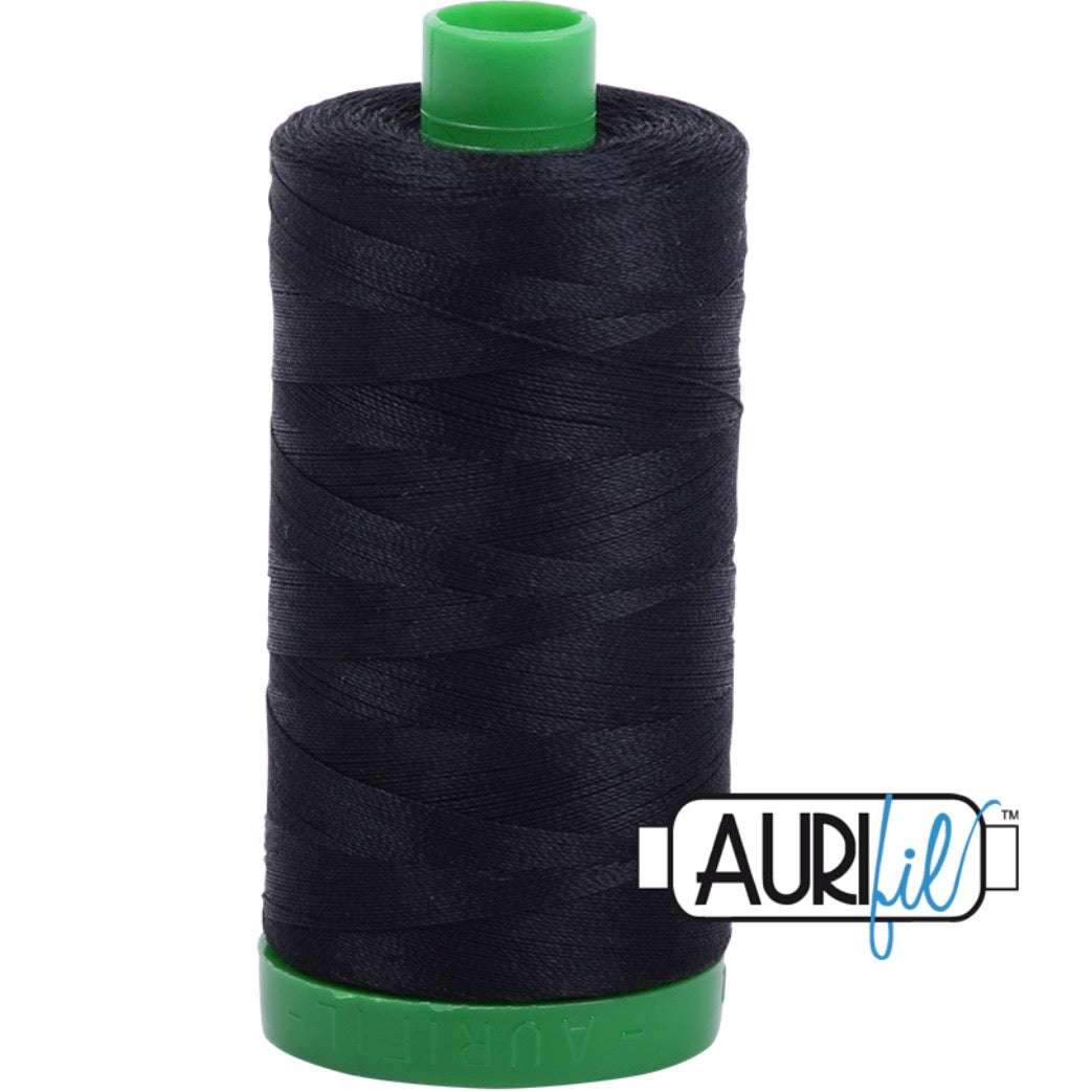 Aurifil Cotton 40wt Thread - 1000 mt - 2692 - Black