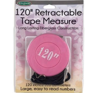 Retractable Tape Measure - 120" - Pink